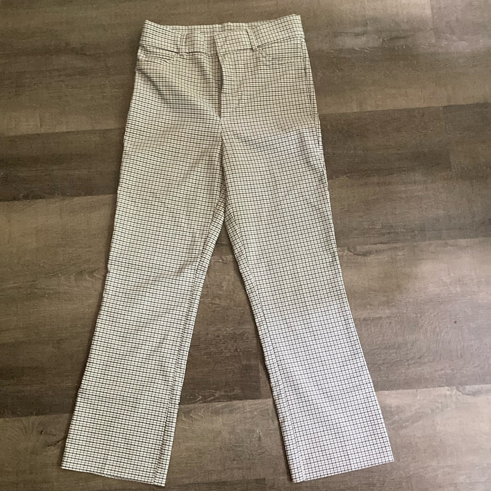 Zara High Waisted Gingham Stretch Pants